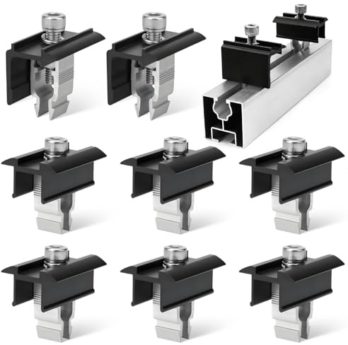 8 Piezas Fijador Panel Solar Sujeciones Placa Solar Soporte Placa Solar Adecuado para Paneles Solares de 30-45 mm para Balcones en Azoteas y Paneles Solares para Azoteas de Vehículos Recreativos