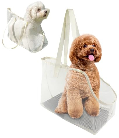 Tragetasche Hund Hundetragetuch, Kleiner Transporttasche Hund, Atmungsaktiv Hundetragetasche für Spaziergang Aktivitäten im Freien und Ausflüge, Hundetrage für Kleinen Hund Katze, Beige