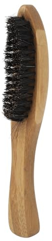 Luatoxry Bartbürste für Männer, Bambus-Holz-Schnurrbartbürste mit Imitationsbürsten, tragbare Bartbürsten, starke Zähigkeit, Bartpflegebürste zum Glätten von Schnurrbart, 16,8 cm