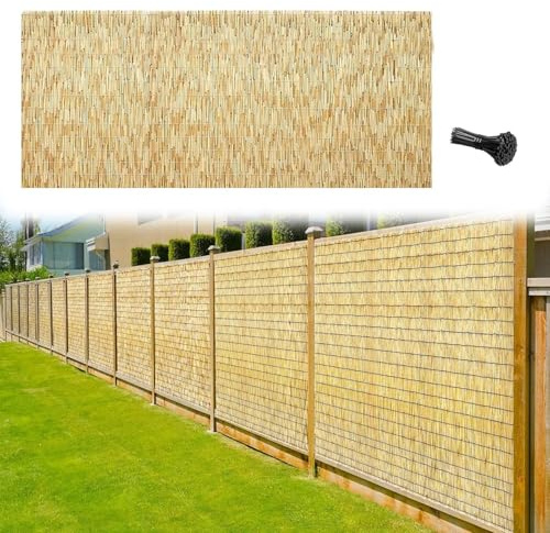 Natürlicher Bambusvorhang für Garten und Balkon, dekorativer Zaun, Bambusvorhang, 0,5 m x 4 m, ideal für Terrasse und Hof