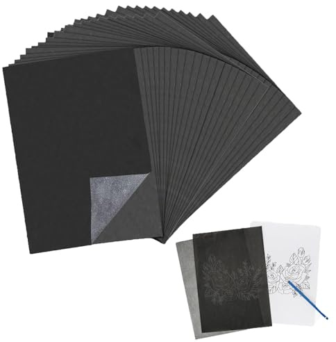 Papier de Copie Carbone, Feuilles de Copie Carbon, A4 Graphite Transfert Papier, 200 Pièces Calque Graphite, pour Traçage de Motifs sur Bois, Toile, Tissu - Artiste, Lettrage, Dessin