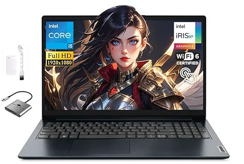Lenovo IdeaPad - Computer portatile touchscreen FHD da 15,6, Intel Core i5-1335U (10-Core fino a 4,6 GHz), RAM da 8 GB, SSD da 256 GB, scheda grafica Intel Iris Xe, batteria a lunga durata, WiFi 6
