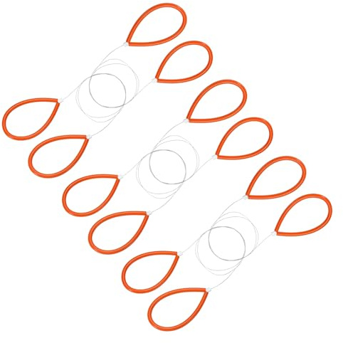 sourcing map Pottery Wire Tool 6Pcs 17.72 Standard Clay Wire Cutter Cutting Pottery Tools with Rubber Handle for Clay Cutting Sculpting Cheese Dough Tools, Orange