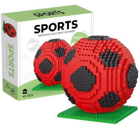 PyrrlicToy Fußball Bausteine Set, Pädagogisches Spielzeug, 3D Puzzle Fußball Set, Bausteine Dekorationen Fussball Geschenke für Erwachsene und Kinder(800 Stück)