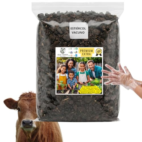 Estiércol de Vacuno Curado 2 Años - Abono Orgánico (3L) - Mejorador de Suelo 100% Natural en Polvo Fino - Fertilizante Sin Olor Rico Materia Orgánica y Potasio para Jardín y Huerto