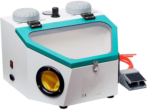 Sandblasting Machine, Electric with Foot Pedal and Lighting, Adjustable Pressure for Efficient Polishing and Repair