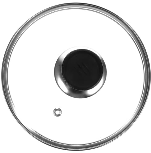 Zerodeko Kitchen Pot Lid 15X15Cm Glass Cover with Stainless Steel Rim Handle for Saucepan and Frying Pan Use in Home Cooking