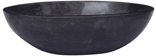 Makastle Vasque à Poser Ovale en Marbre, Lavabo Salle de Bain, Noir, 53 x 40 x 15 cm, Style Moderne