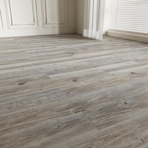 Redd Royal 5m², 36 Tiles, 91.5x15.2cm Self Adhesive Vinyl Flooring with Wood Effect, Waterproof PVC Peel and Stick Laminate Flooring Tile for Bedroom Bathroom Office Kitchen (36, Brownish Walnut)