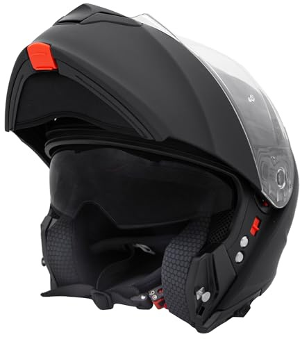 Zorax Matt Black XL (61-62cm) ZOR-838 Double Visor Modular Flip up Front Motorcycle Motorbike Helmet ECE 2206 Approved