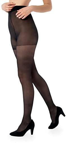 Disée Damen Support Tights Stützstrumpfhose 40 DEN Stützstrümpfe mit mittlerer Kompression, Farben:schwarz, SockSizes:52-54