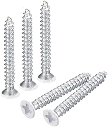 QUARKZMAN ST3x30mm Tornillos Autorroscantes, 50uds Tornillos Autoperforantes de Plana Cabeza Phillips, Madera Tornillos Blanco para Carpintería