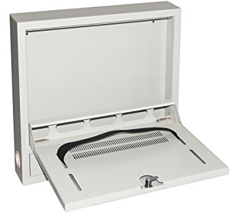 Connetto - Wandschrank für Laptop mit Schloss in Grau