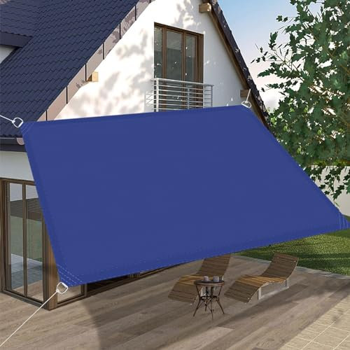 Tenda a Vela Ombreggiante Quadrata 5 x 5 m Impermeabile Tenda Ombreggiante Tenda Esterno Protezione Raggi UV Antivento per Esterno Giardino Terrazza Colore, Blu Scuro