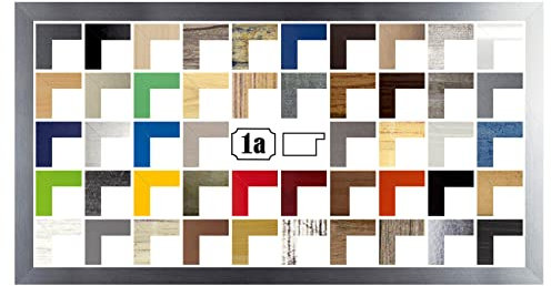 Multicolore Bilderrahmen Posterrahmen Puzzlerahmen 33x98 cm Farbe Aluminium Geschliffen Verrostet Optik 98x33 cm mit weisser Rückwand und klarem Acrylglas
