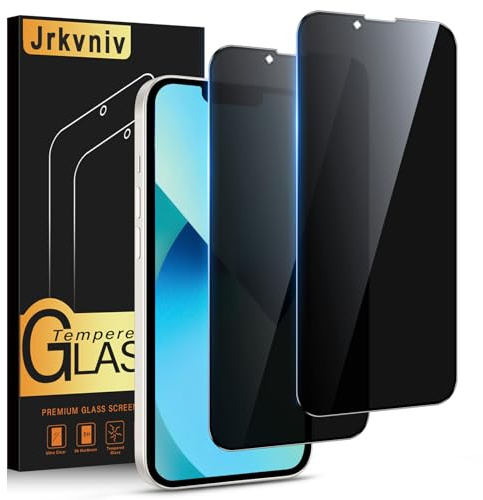 Jrkvniv Privacy Pellicola per iPhone 13 Vetro Temperato Anti Spy Durezza 9H Vetrino Protettiva Anti-Graffio Senza Bolle Ultra Resistente Anti-Impronta Anti-Spia Protezione Schermo,2 Pezzi