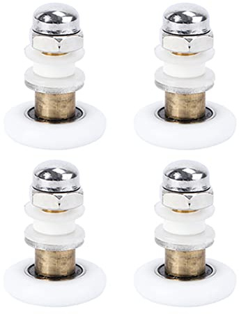 Set 4 Rotelle per Porta Scorrevole in Vetro del Box Doccia | Ricambio in Acciaio Inossidabile, Nylon e Rame, Scorrimento Stabile Silenzioso, Forte Capacità Portante, Installazione Sicura