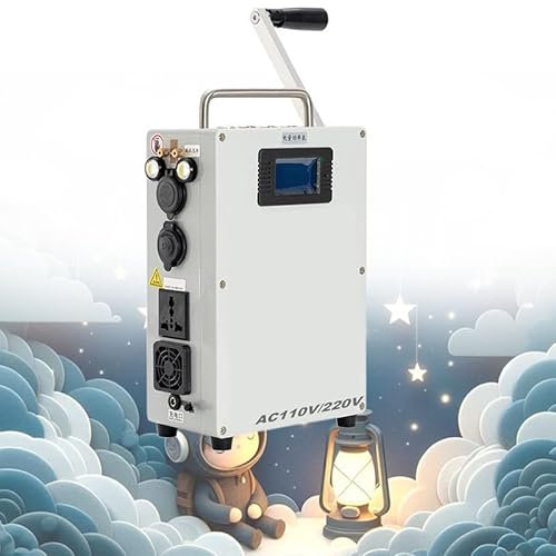 WEIMILOR Generador de manivela portátil con Cargador y Abrazadera Firewire, 160 W, Cargador de Emergencia para Camping, Exteriores, teléfono móvil y Ordenador.