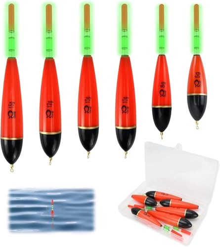 KXVXXV 6 Stück Posen Angeln Set, Schwimmer Angeln Angelposen Set | aus Eva-Schaumstoff, Angelzubehör Leuchtposen Fishing Posen Für Hecht, Barsch, Karpfen, Barsch
