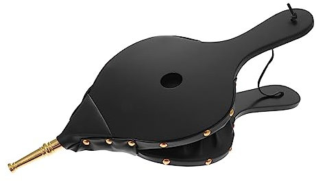 KOMBIUDA Manual Fireplace Bellows Wood Air Blower Gold Pipe Portable BBQ Fan Fast Fire Starter for Outdoor Camping and Home Hearth Use