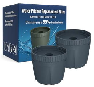 Nispira Filtro di ricambio per brocca per acqua Epic Nano Pitcher, rimuove cloro, piombo, odori e altro ancora, 150 galloni, 2 confezioni