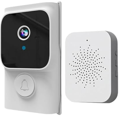 Nuyhgtr Video Doorbell Camera, Smart Door bell, Security Camera with Two-Way Audio, Night Vision, Motion Detection, Wall Mount for Entrance Gate Apartment Home Monitoring, 9.1x5.2x2.6cm