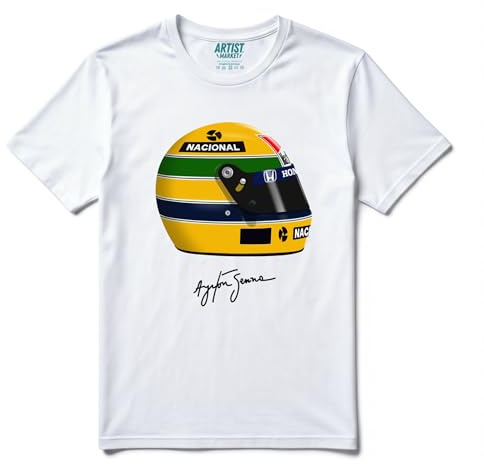 ARTIST MARKET Maglietta Edizione Limitata Casco di Senna 1988/1990 (IT, Testo, XXL, Regular, Regular, Standard, White)