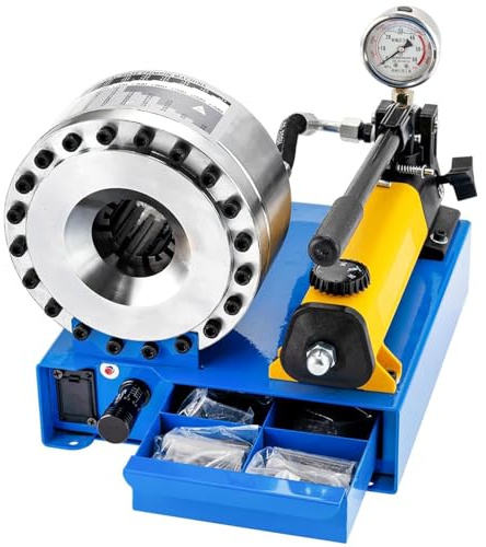 Crimpatrice idraulica per tubi con 7 set di matrici – Kit di strumenti di crimpatura per tubi ad alta pressione per riparazioni e manutenzione professionali
