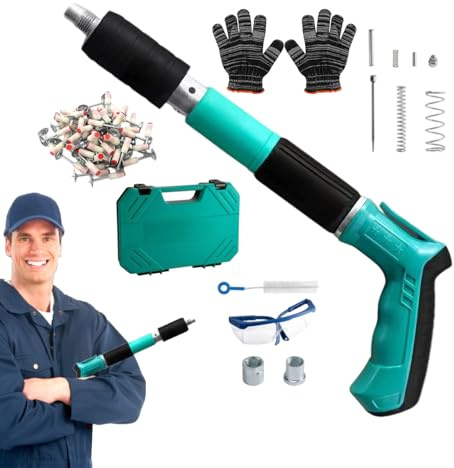 Cloueur électrique pour béton – Petit pistolet à clous portable avec accessoires | Outil de fixation murale pour l'installation de meubles, la menuiserie, la construction à ossature de bois e