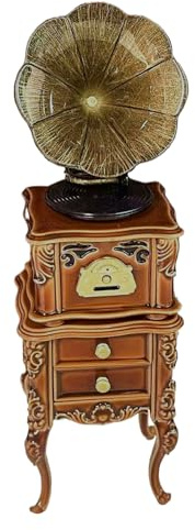 Phonographe Miniature, ameublement de Maison de avec Son | Mini modèle de Gramophone pour collectionneurs, Amateurs, bibliothèque, Rebord de fenêtre, bibliothèque, vitrine, Table de Nuit
