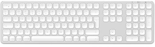Satechi Wireless Bluetooth Keyboard with Keypad, US QWERTY | American layout, numeric keypad, multi-device, USB-C rechargeable, aluminium design, for MacBook, Windows & more