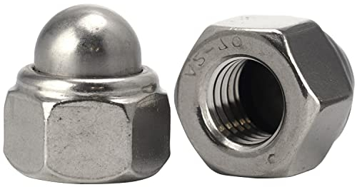 OPIOL QUALITY® Hutmuttern selbstsichernd DIN 986 M10 aus Edelstahl A2 V2A (2 Stück) Sechskantmuttern Sechskant-Hutmuttern Stopmuttern Sicherungsmutter