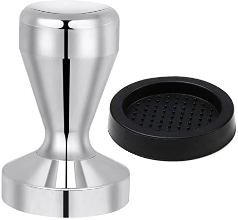 Vicloon Coffee Tamper, 51mm Espresso Coffee Press, Stainless Steel Tamper with Silicone Tamper Mat for Coffee and Espresso, Tamping, Barista