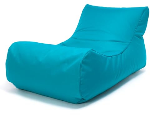 Ecopuf - Master Polyester Pouf Sessel Outdoor Chaise Longue - Sitzsack mit Staufach und Griff - Robuster Stoffsack - Entspannungssessel - Wohnungseinrichtung - 115x65x60cm, Hellblau Nc7