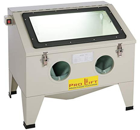 Pro-Lift-Montagetechnik Sandstrahlgerät 190 l Sandstrahlkabine Sandstrahler 190 Liter mit Zubehör sand blaster Sandstrahlkabinett