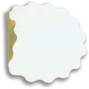 Frutero festoneado redondo para frituras de papel de paja habana acoplado con pura celulosa blanca, 100 hojas Frittobon (33 cm)