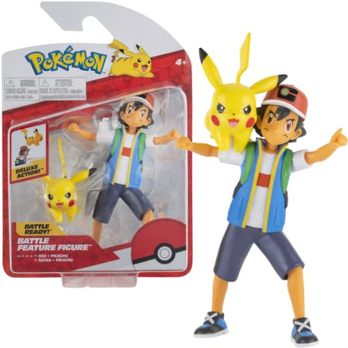 Pokémon Personaggi Ash & Pikachu – 11 cm- Giochi Nuovo 2022 – Figurine Action Figure - Licenza Ufficiale Giocattoli