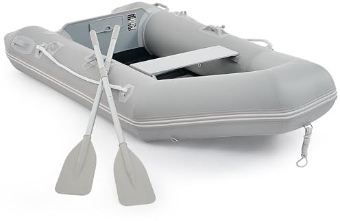 DARTMOOR 230x130x33cm Heavy Duty Inflatable Kayak, Portable Boat Raft for Adults with Aluminum Oars, 2 Person 300kg Foldable Dinghy Float for Fishing Hunting or Playing on Lakes Rivers and Rapids