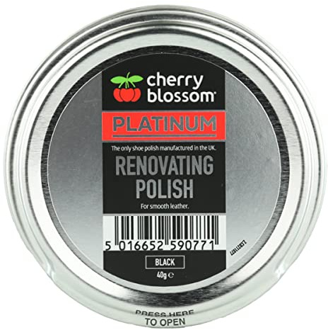 Cherry Blossom Renovating Polish | Black | 40g | A shoe polish formulated to restore the appearance of fading leather footwear