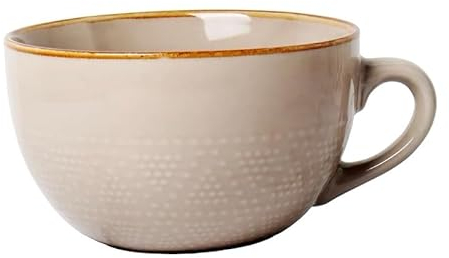 TuYines Tazza da caffè grande, in ceramica, da 700 ml, in gres, per cappuccino, XXL, tazza da caffè in porcellana, grande ciotola per cereali con manico, ciotola per insalata, NO101