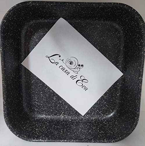 LA CASA DI EVA Plaque carrée pour four et friteuse à air 20 x 20 cm h 5 cm en excellent revêtement anti-adhésif renforcé fabriqué en Italie