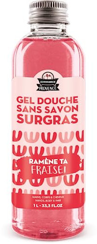 Gel douche 100ml ramène ta FRAISE série limitée - Les Petits Bains de Provence - Gel douche ludique et amusant - senteur Fraise - drôle - surgras sans savon
