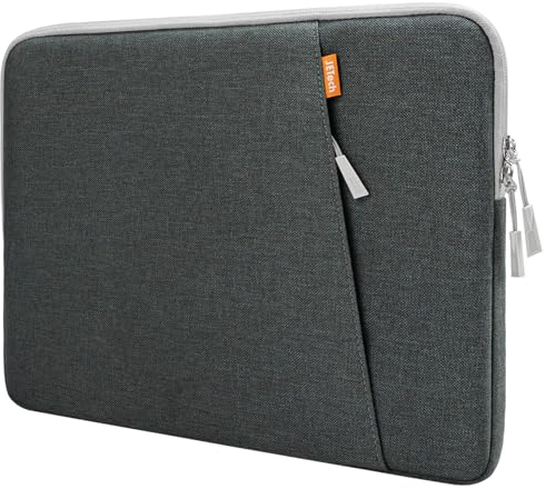 JETech Laptop Hülle für 14 Zoll MacBook Air/Pro, MacBook Pro M5/M4/M3/M2/M1 2021-2025, wasserdichte Laptoptasche mit Tasche, Kompatibel mit 14 Zoll Notebook (Dunkelgrau)