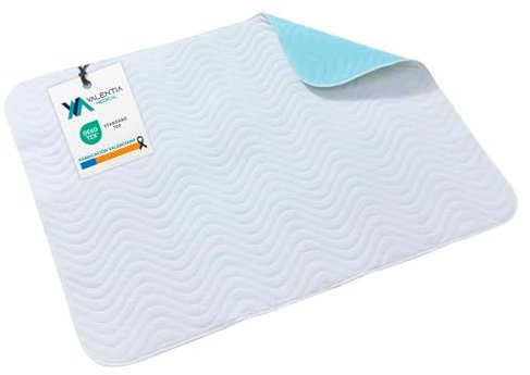 VALENTIA MEDICAL – Empapadores Cama Adultos Lavable y Reutilizable – 135x75 cm – Empapadores Bebe - 4 Capas Super Absorbentes 3,65 l/m2, Impermebale, Transpirable, Oeko-Tex - Fabricado España