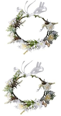 Ipetboom 2 Blumenkopfschmuck für die Braut Haarreifen Party-Haarbänder Stirnband Kopfbedeckung