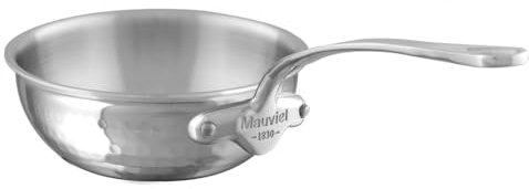 Mauviel M'Elite 5-Ply Hammered Polished Stainless Steel Chef Pan, And Cast Stainless Steel Handles, 2.1-qt, Made in France