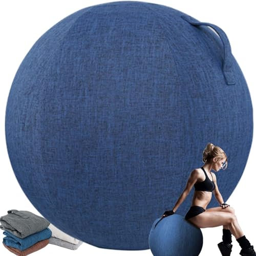 EUXCLXCL 55/65/75 cm Yoga Ball Hülle Kratzfest Staubdicht Schutzhülle Für Gymnastikball Leicht Balanceball-Abdeckung Faltbar Sitzbälle Stoff Bezug Für Balance Stabilität Fitness,02,65cm