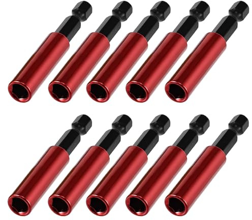 10pcs 60mm Magnetic Screwdriver Drill Bit Holder, Drill Bit Extension Set | 1/4 Inch Hex Shank S2 Steel Screwdriver Extension Socket, Drill Bit Extender for Impact Driver