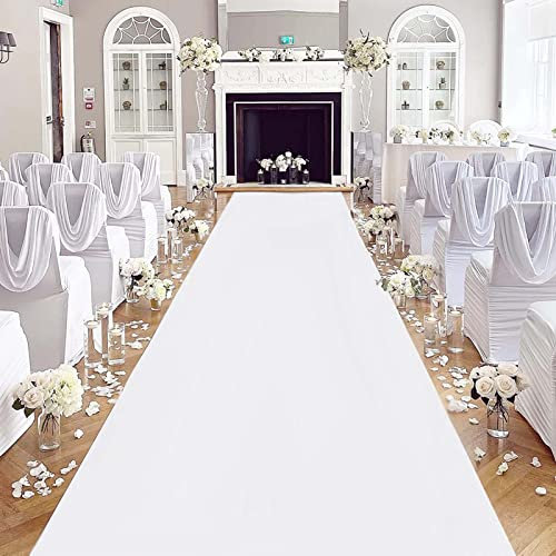 Hochzeit Dekorationen für Zeremonie außerhalb Gang Läufer Teppich für Indoor Outdoor Hochzeit Party Dekorationen (weiß)