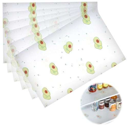 Tappetino Frigorifero Antimuffa, 6 Pezzi 45 * 30cm Tappetino Antiscivolo Cucina, Ritagliabile Tappetini Frigo, Impermeabile Rotolo Plastica Rivestimento per Cassetti Interni